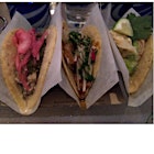 Tacos - mushroom; lengua; carnitas from suckling pig