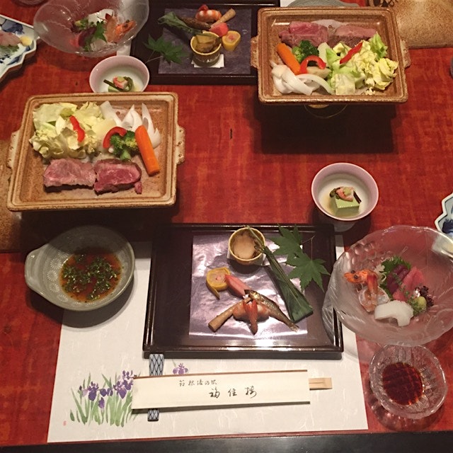 Wild multi-course dinner in Hakone. This was the first of many. Tried a lot of new things tonight...