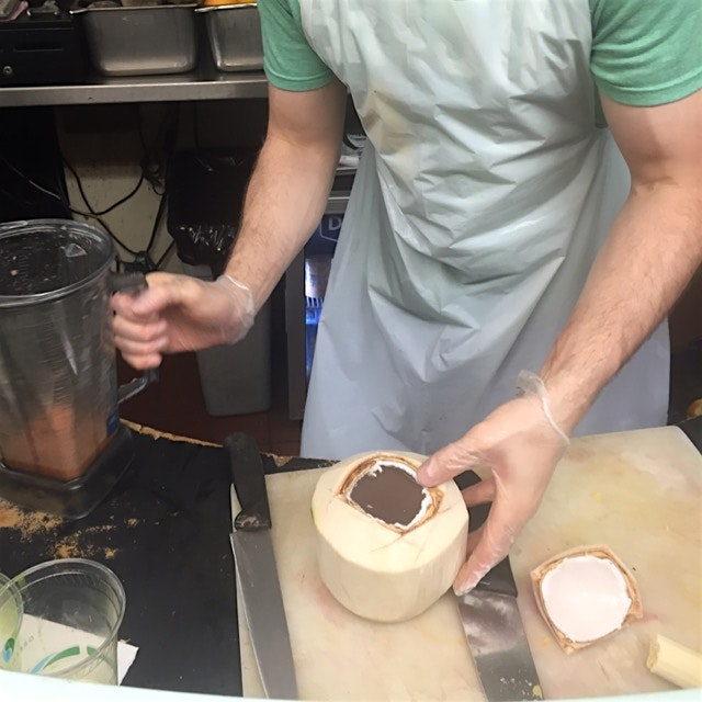 Fresh coconut meat smoothie!