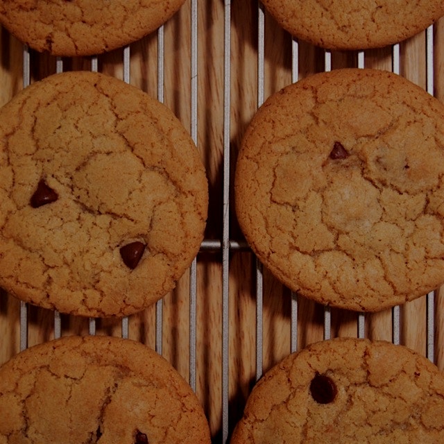 Snack time! Brown butter chocolate chip cookies made with our small batch Bourbon + Vanilla extract.