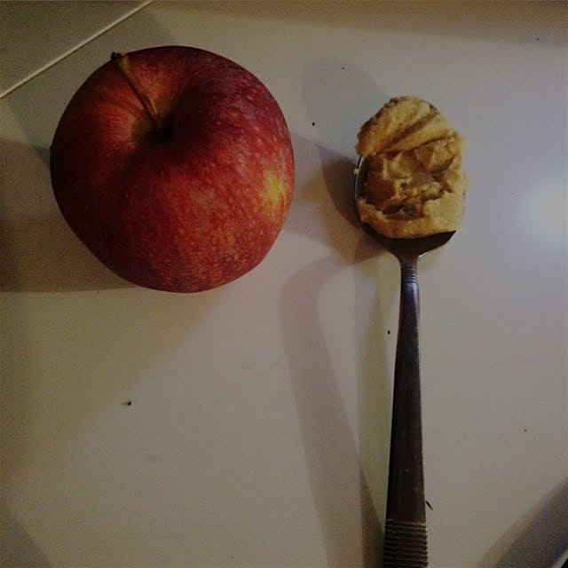 Simple late night snack. Homemade nut butter and a local, organic apple. #foodrevolution 