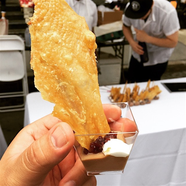 #MostInnovativeTaste goes to @DistilledNY's Chicken Liver Pate w/ Whipped Honey & Pickled Shallot...