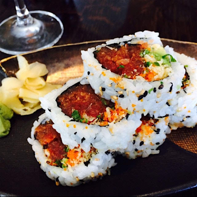 Spicy tuna Roll. I asked where the tuna is from, and normally the waitress rolls her eyes at me. ...