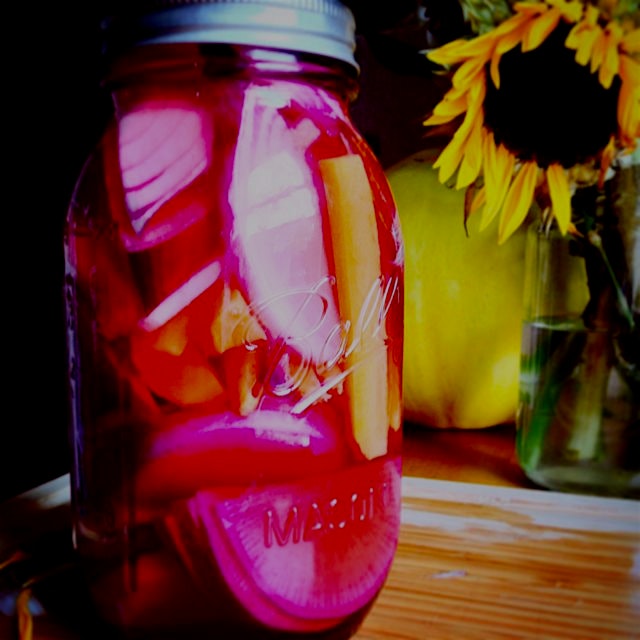 Allergies acting up, so time to take care of my gut w/ homemade probiotic umeboshi pickles - daik...