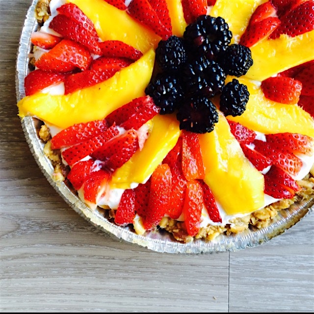 @Createlicious i made it! The easiest fruit tart with a cashews (raw) And dates Crust @akhilg2002...