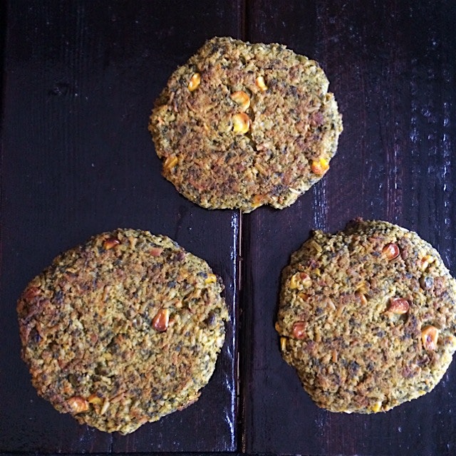 Swiss chard and leek garden burgers! 