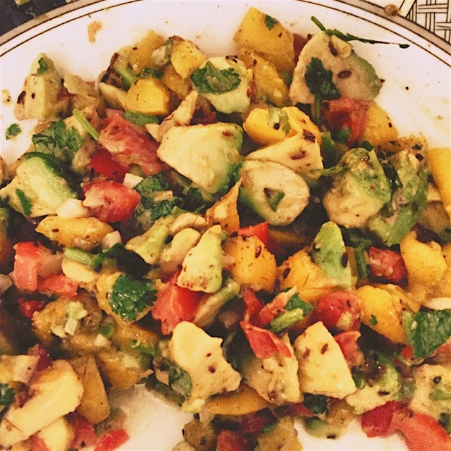 A perfect summer dish! Avocado mango salsa! Just add fish!!! 😎