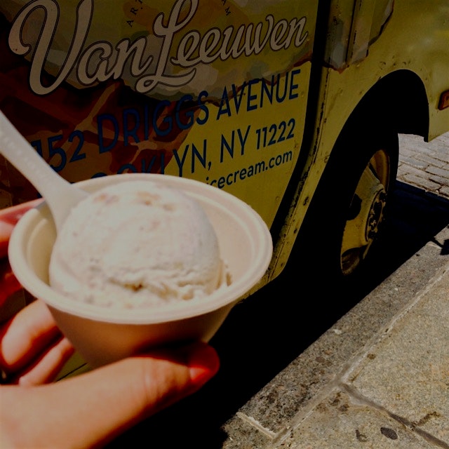 Stumbled upon the Van Leeuwen truck so of course I had to get some for lunch. The coconut milk ba...