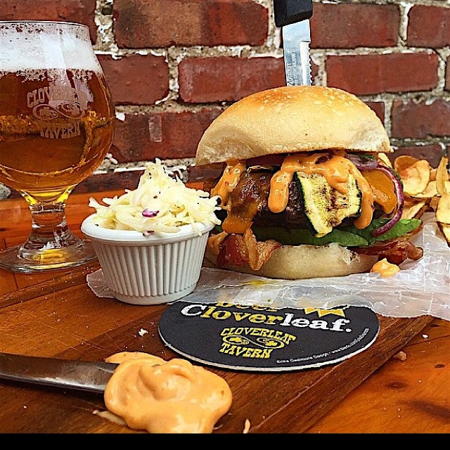 Amazing Burger and Beer at Cloverleaf Tavern. This was one of my subjects for a recent photoshoot...