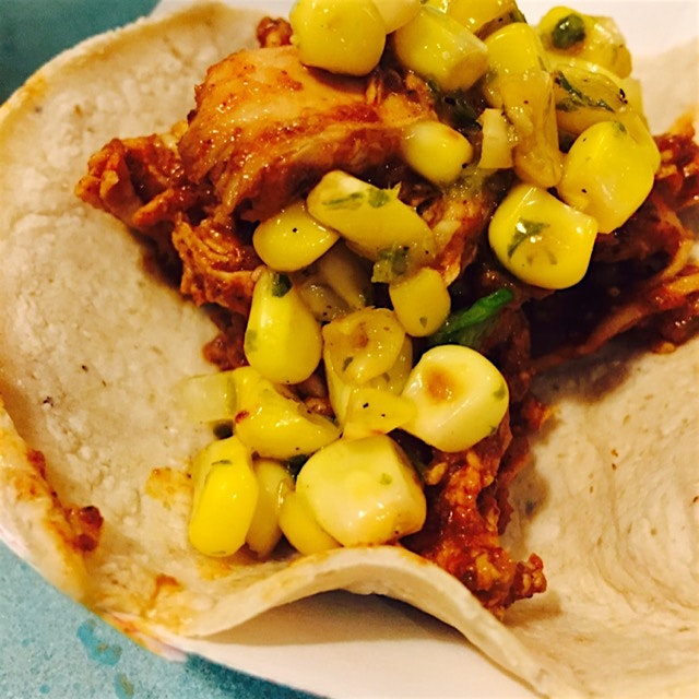 The winner (in my book). BBQ chicken with corn poblano salsa 👌🏻👌🏻👌🏻