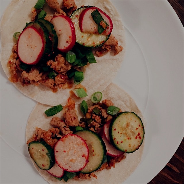 Inspired by this weekend's taco takedown, I made a gochugaru (Korean chile flake) spiced turkey t...