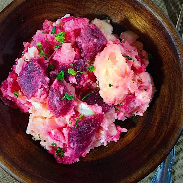 Haitian purple potato salad.