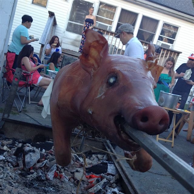 Amazing roast Suckling pig(s) Filipino style at bro and his fiancé's bachelor/ette party. Nothing...
