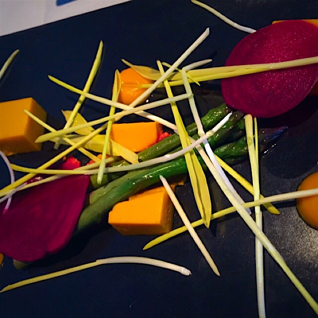 first course at the ten course Saturday supper meal @ our very favorite iowa spot.