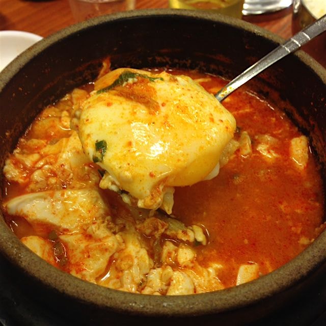 Silky tofu sundubu on Jeju-do