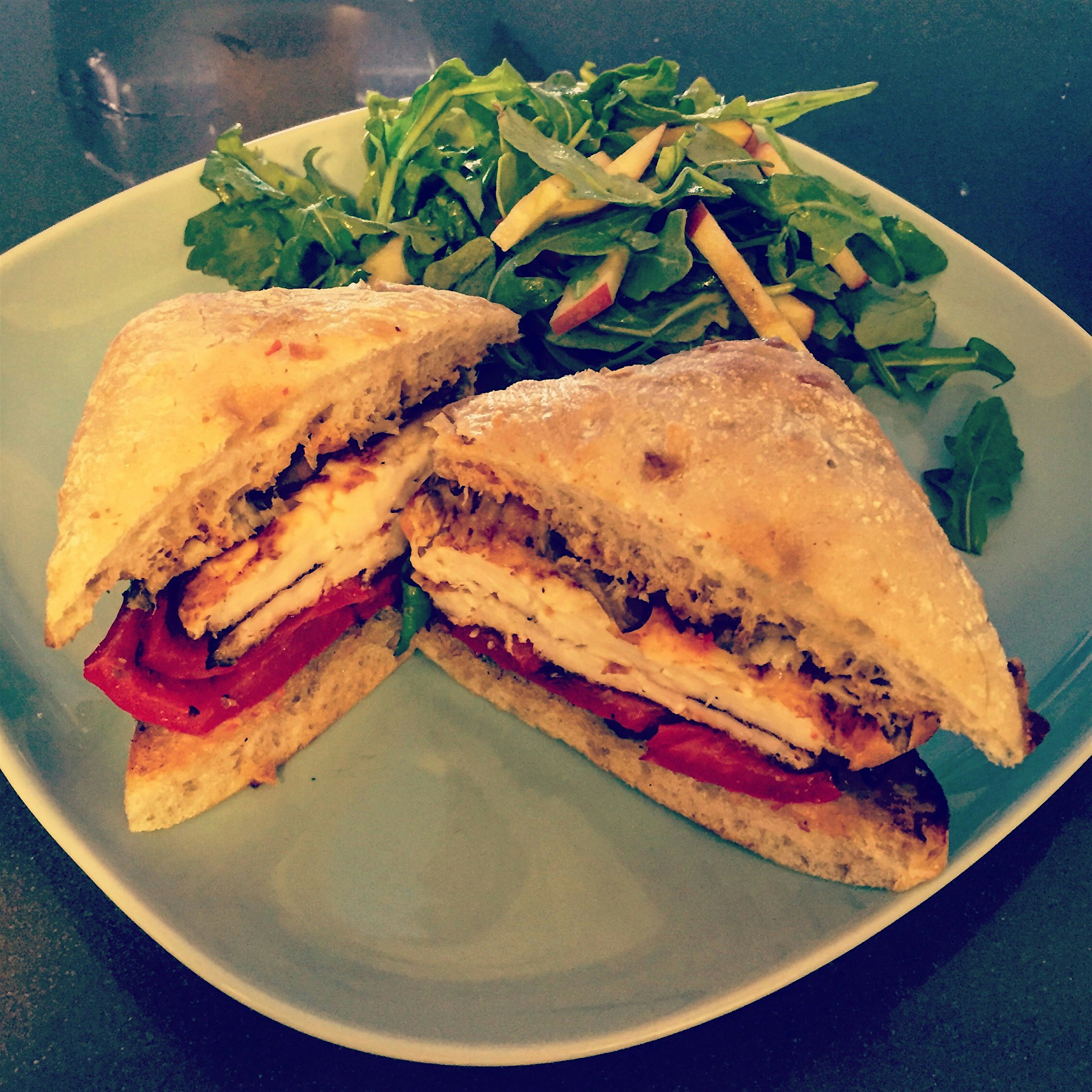 Seared halloumi sandwich. Yum