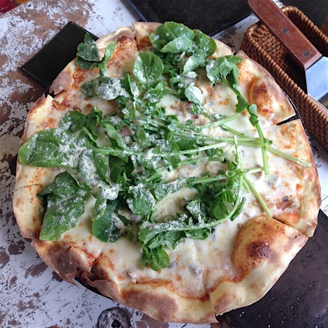 Pizza at Code on Jeju reminds us of home ~