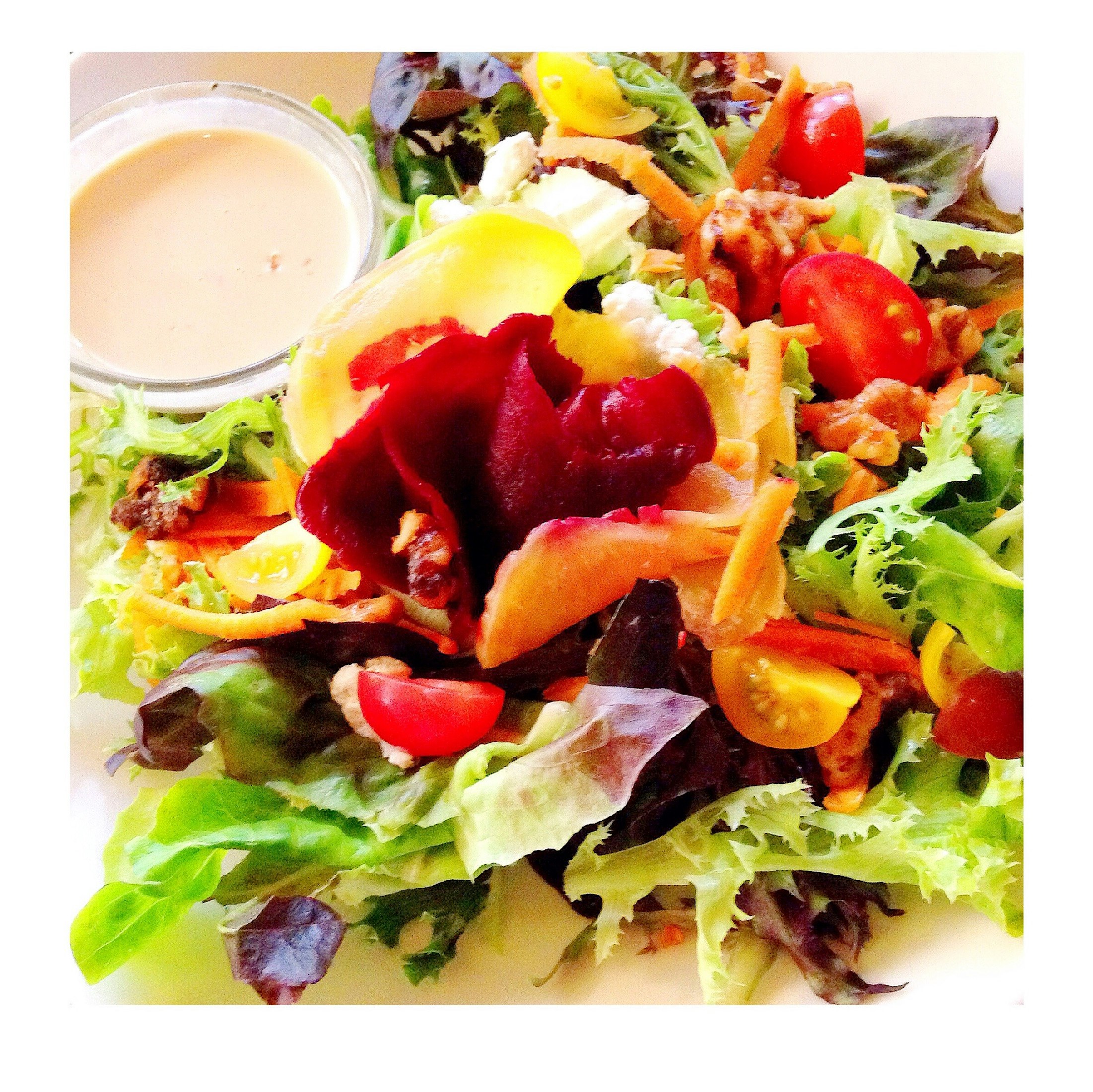 Roasted beet salad w/herbed goat cheese. ONO!! 