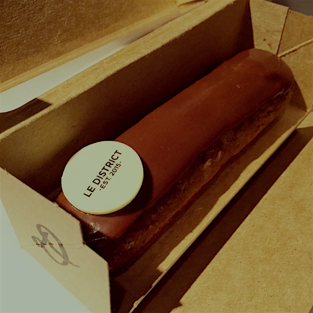 Chocolate eclair from Le District in Battery Park City. It's as good as it looks. 
