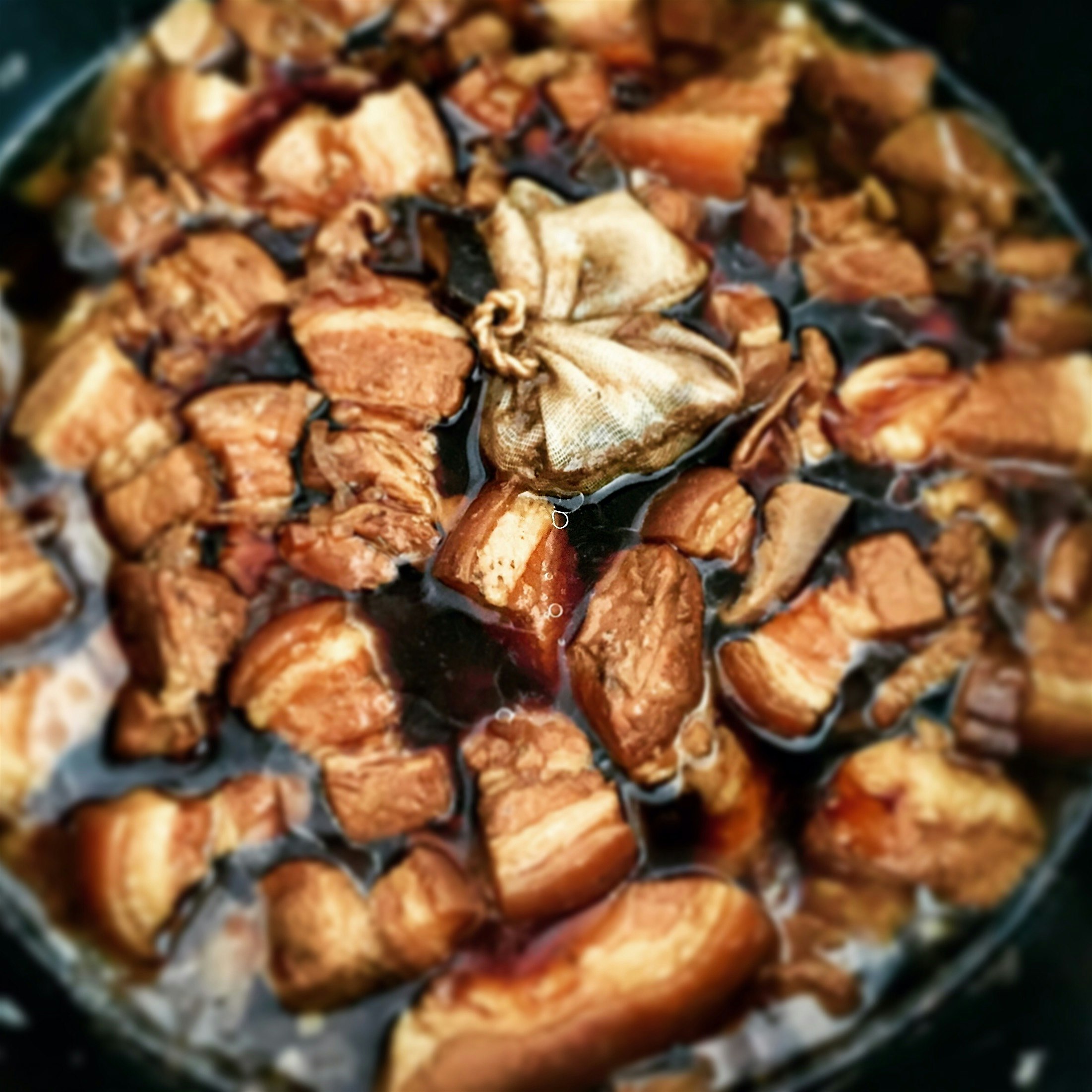 Taiwanese braised pork 滷肉 in the making