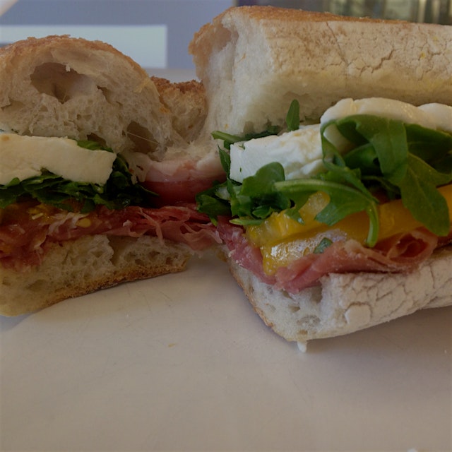 There are few foods I love more than this epic Eataly panini. Also, totally on the arugula train ...