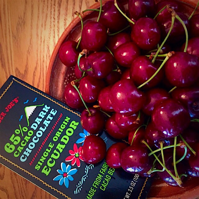Fresh Okanagan Cherries and Dark Chocolate........ Great combo for........ Iced Cream, perhaps?