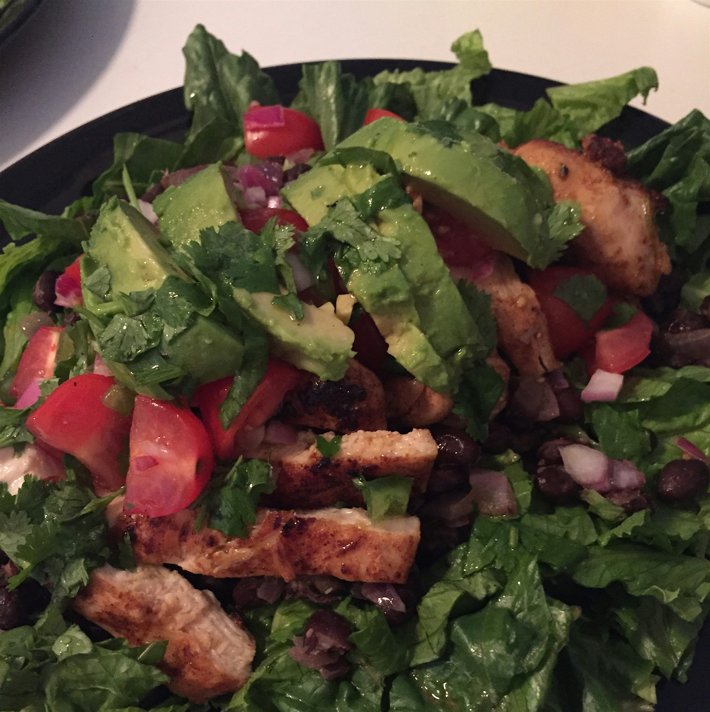 #hellofreshpics Chipotle-Rubbed Chicken salad with Pico de Gallo & Avocado made by me!