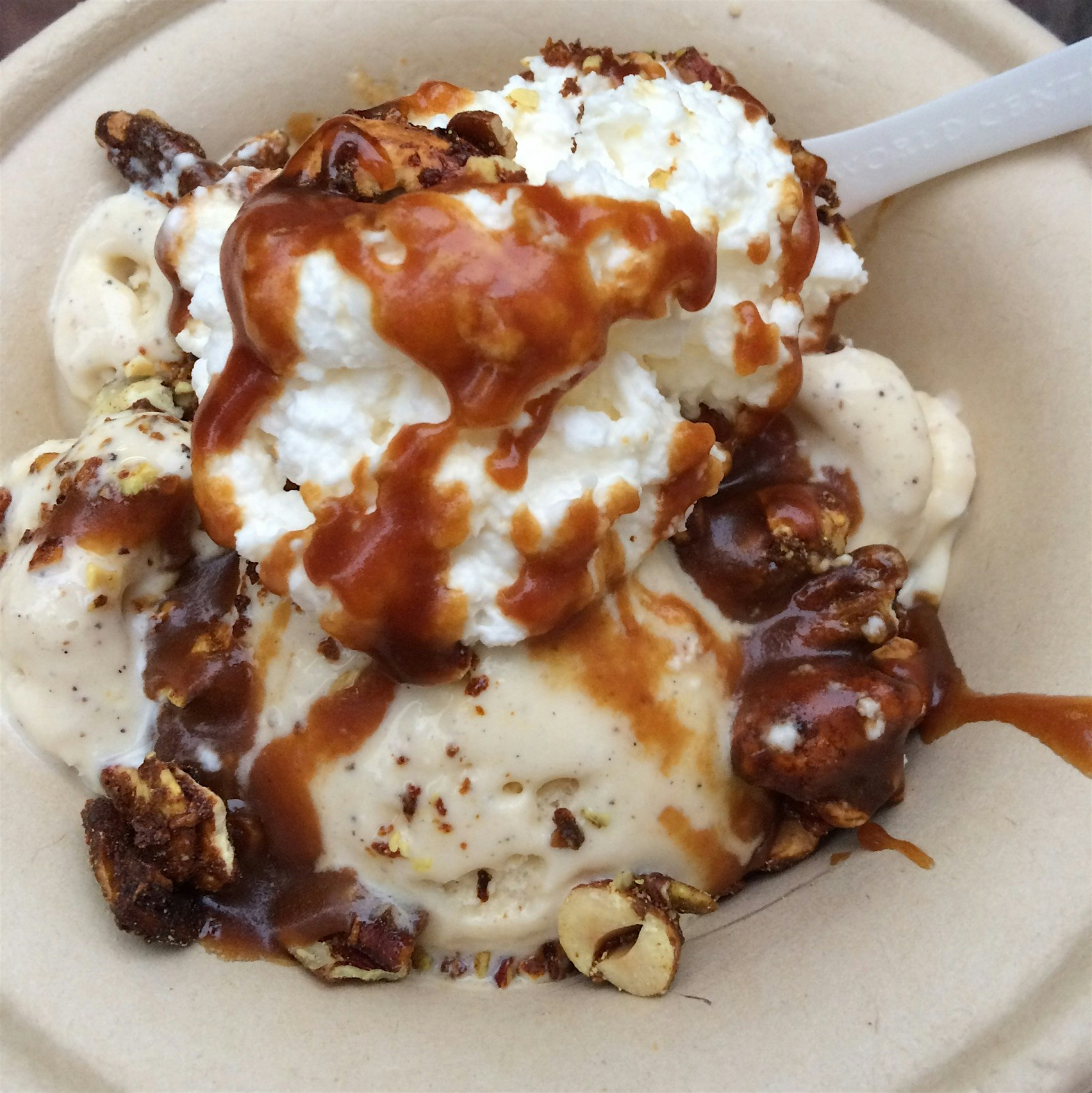 Attended an art party that featured food trucks! Caramel curried nut sundae from Van Leeuwen Arti...