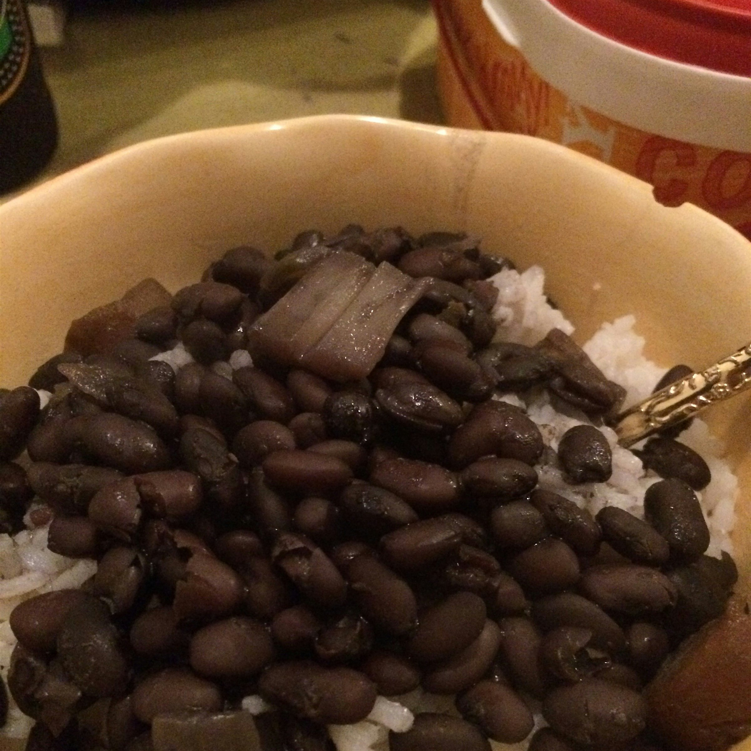 Intern dish: black beans made the slow way with fluffy jasmine rice 