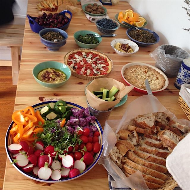 French picnic birthday spread with produce from the beautiful Union Market.