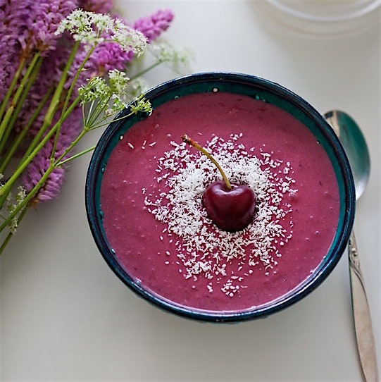 Cherry coconut smoothie
