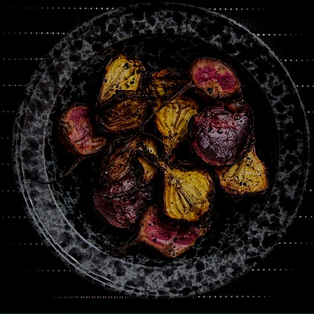 Roasted! (To perfection) beets and watermelon radishes. 