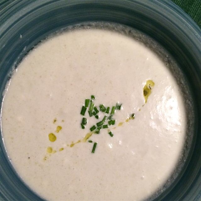 Cold soup perfect for a summer night with pine nuts, grape, grape juice, almond and garlic 