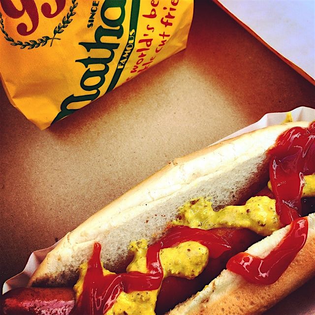 Classic dog while visiting Coney Island this weekend.