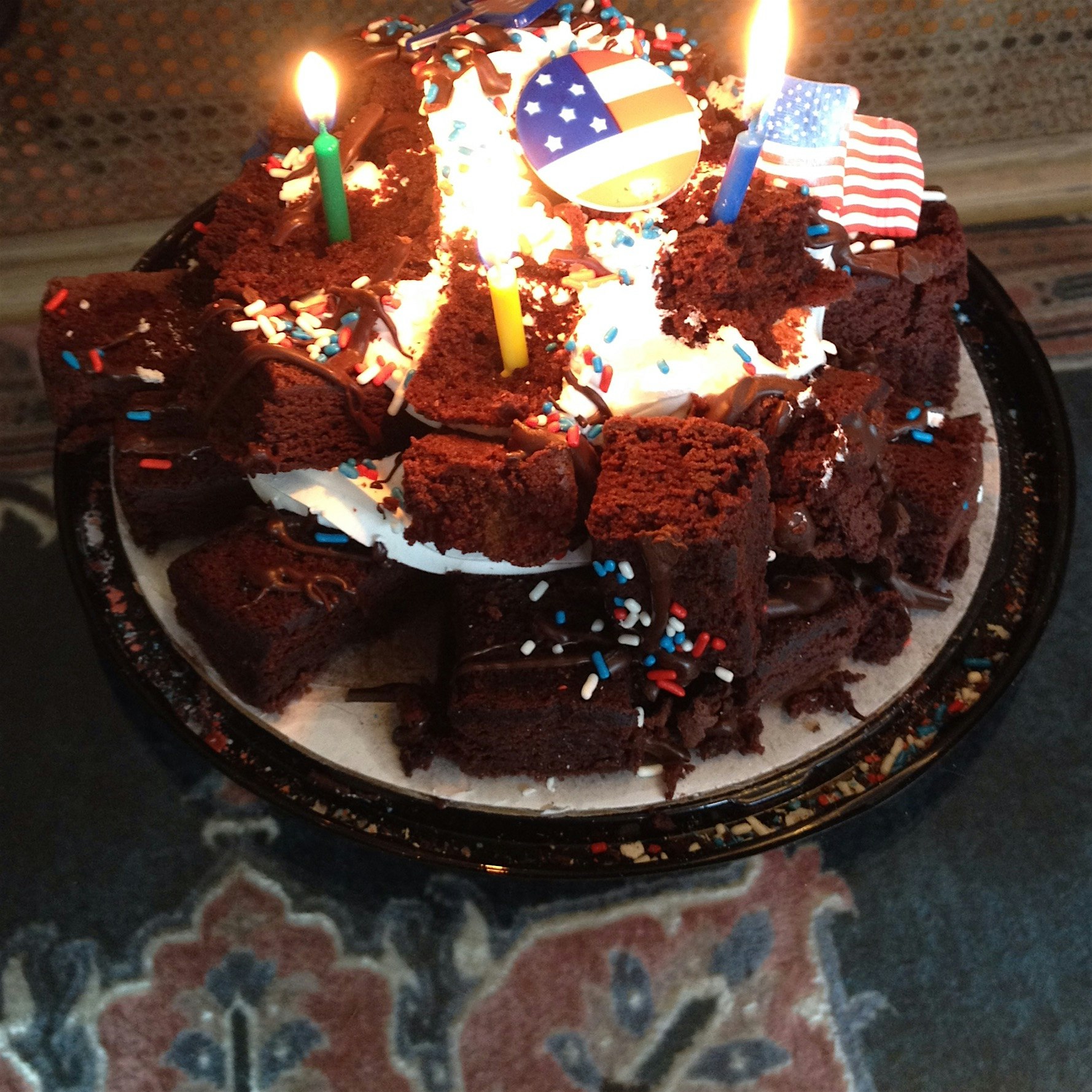 Happy 4th Brownies And cream cake