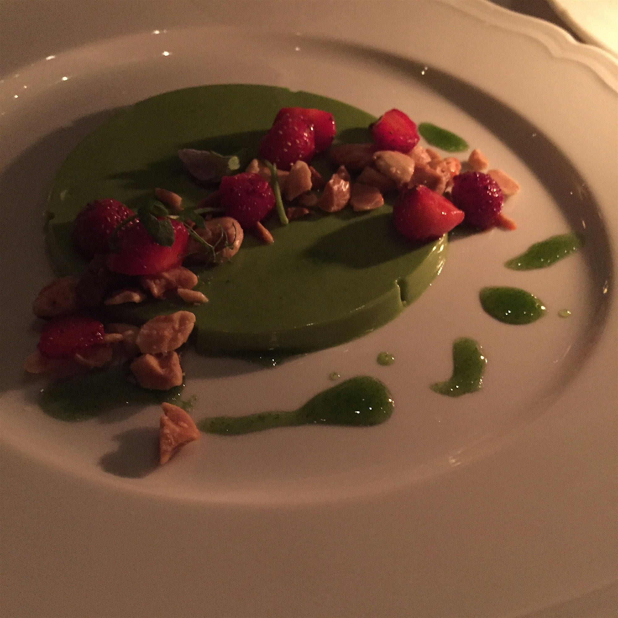 Pea panna cotta at del posto