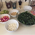 Ingredients ready for a summer kale salad! 