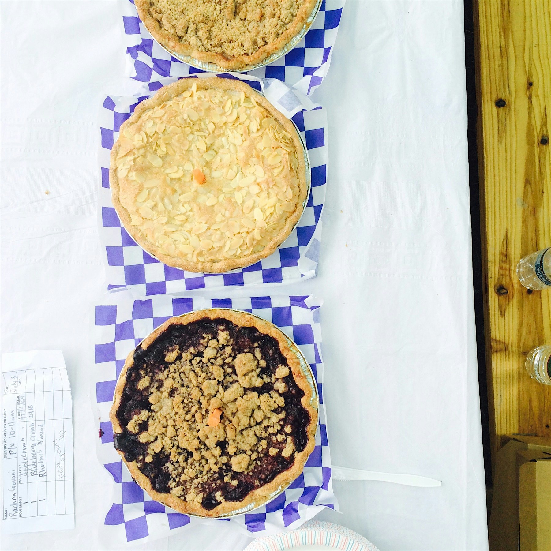 Birthday celebrations wouldn't be complete without pie -- blueberries, rhubarb, and apple -- from...