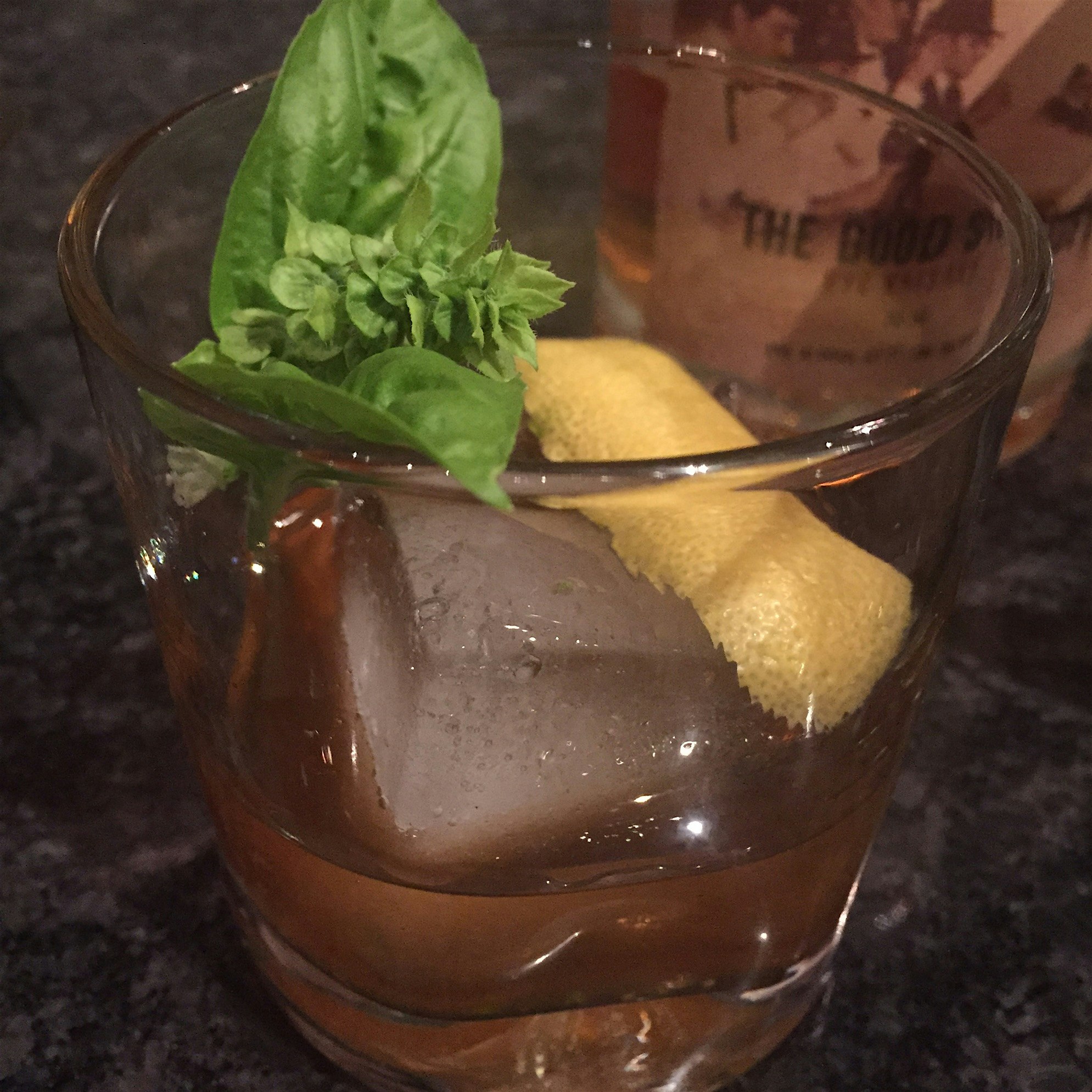 Basil flower, citrus, rye