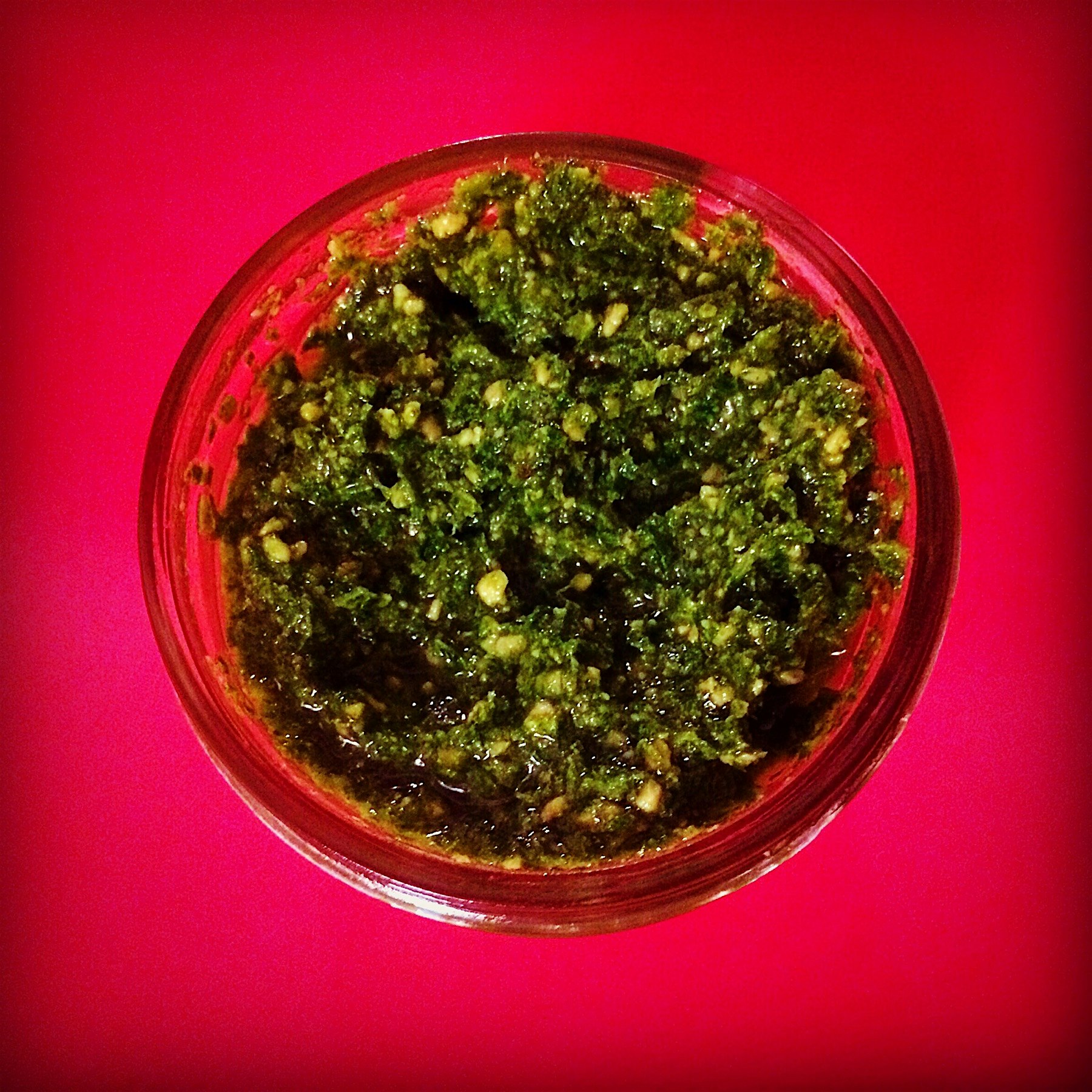 Carrot-top pesto, using ingredients left from making carrot cake! #nowaste