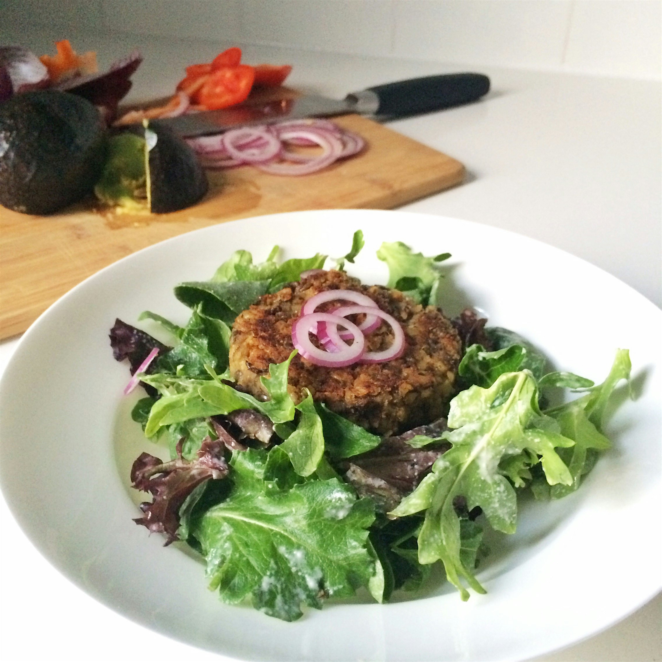Vegan Lentil freekeh burger! 