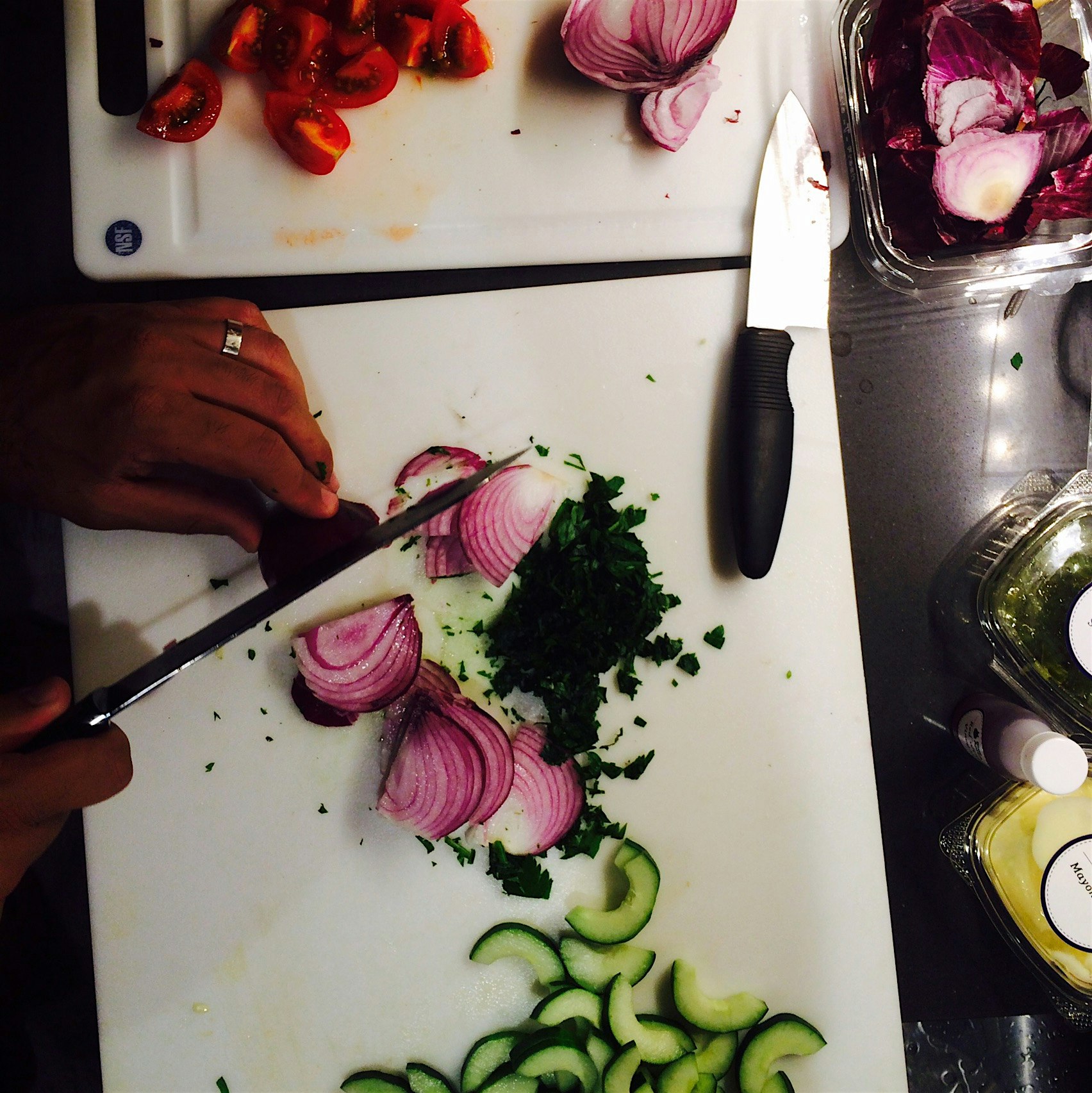 @akhilg2002 is master chef tonight thanks to @BlueApron! What is life?!