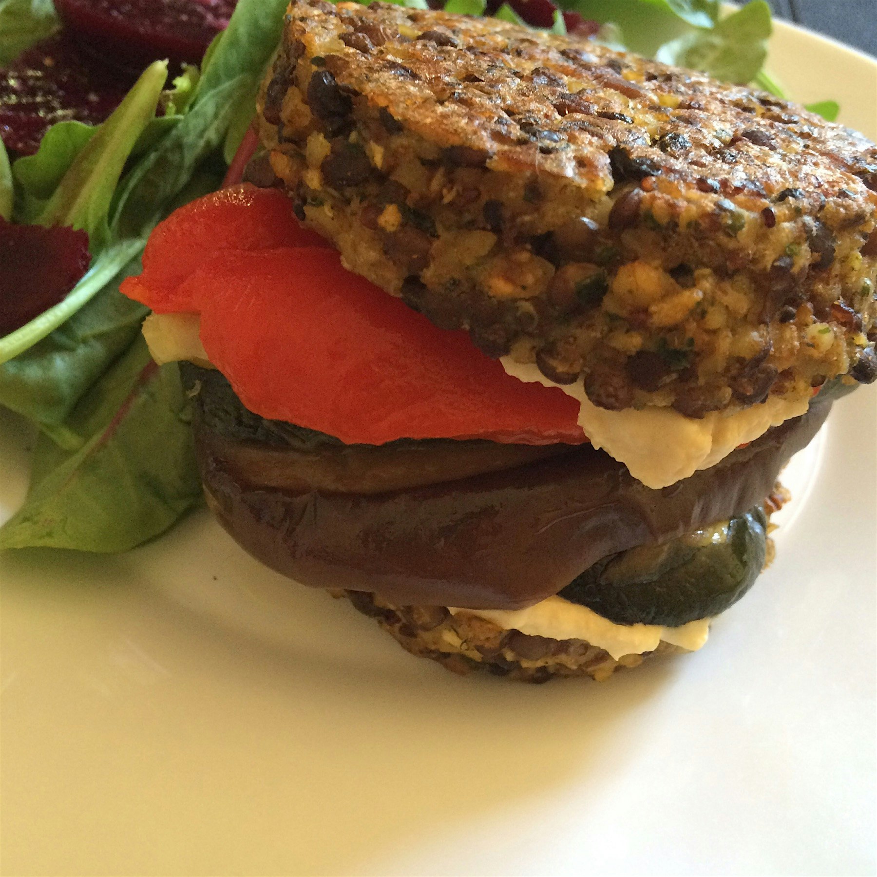 Homemade vegetarian burger 