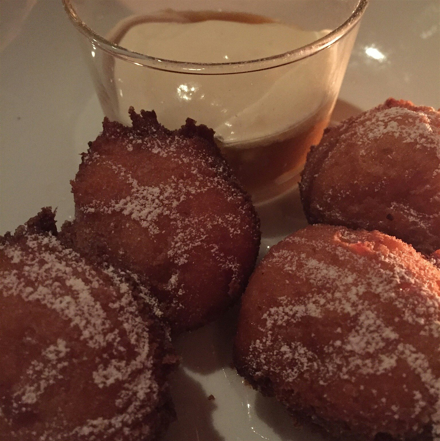 Ricotta fritters, with peaches and cream #laterstand #hearthrestaurantnyc 