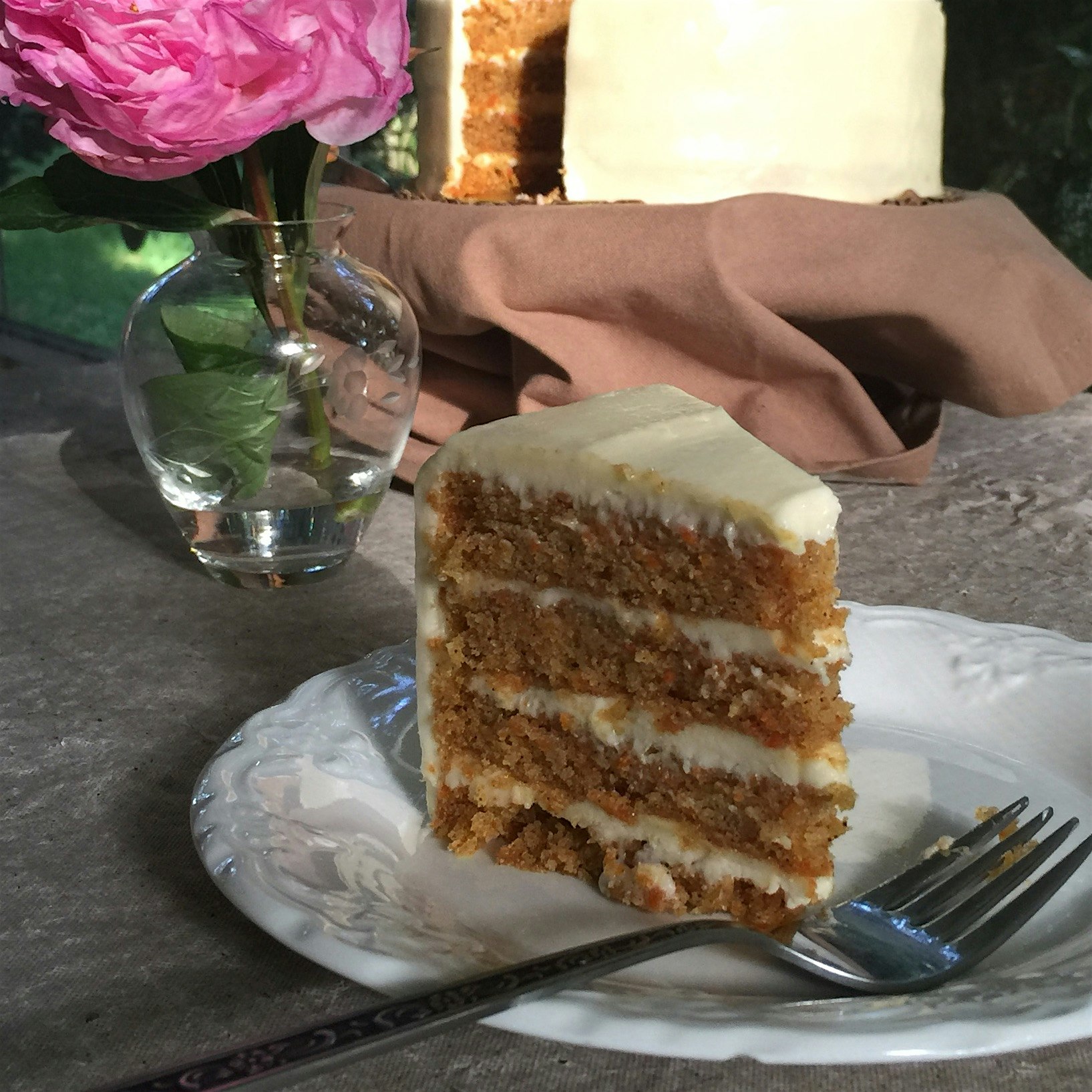 Delicious carrot cake that I want to learn how to make from scratch. This one disappeared fast!