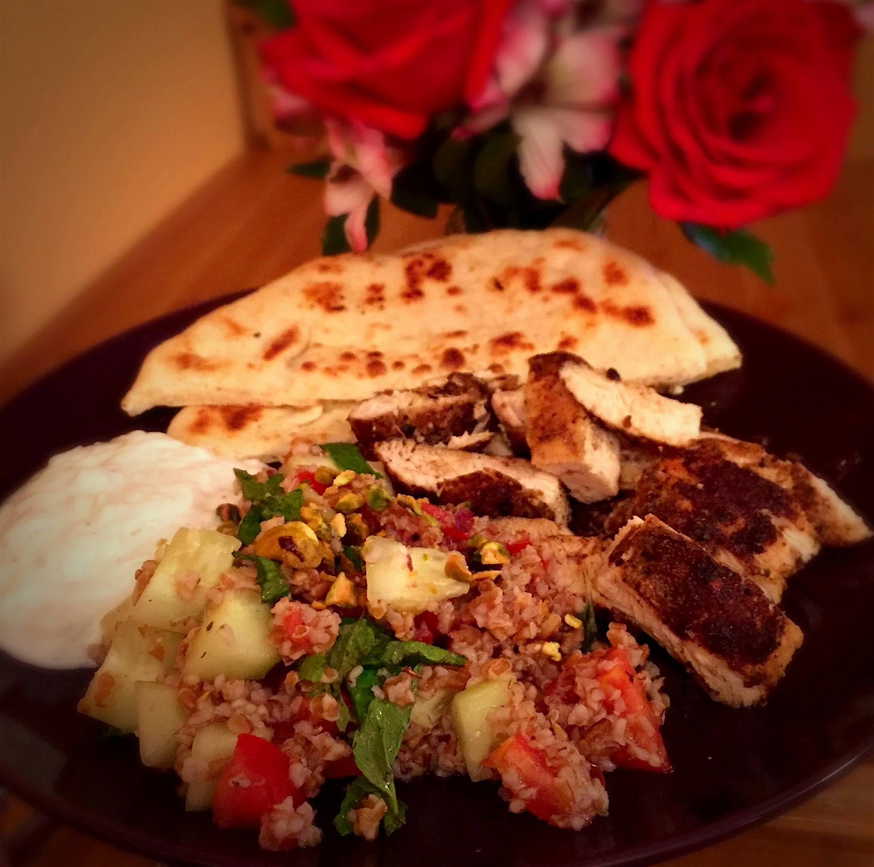Tuesday night at Casa de Aguilar! Dinner for 1, until the hubby gets home. Thank you, @BlueApron! 