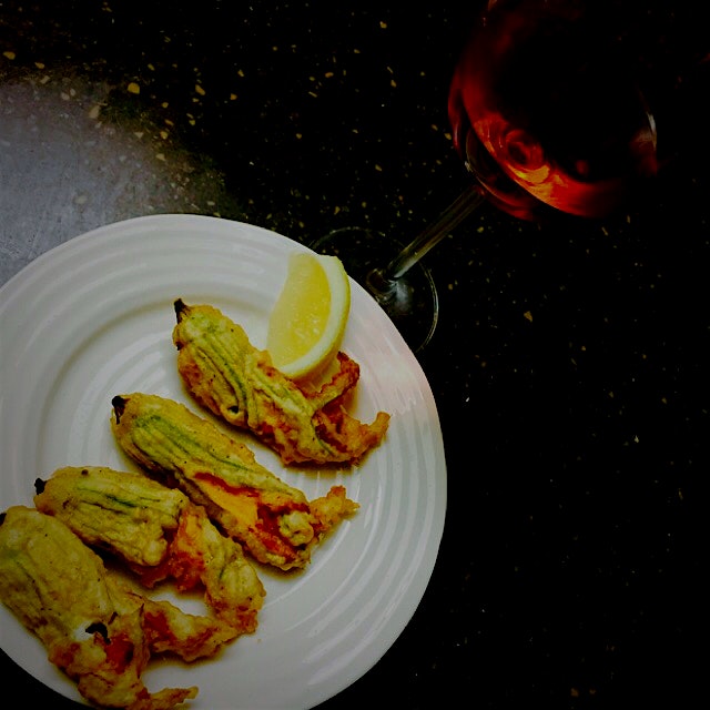My treasure at the Farmer's Market today was Zucchini Flowers that I adore. I stuffed them with s...