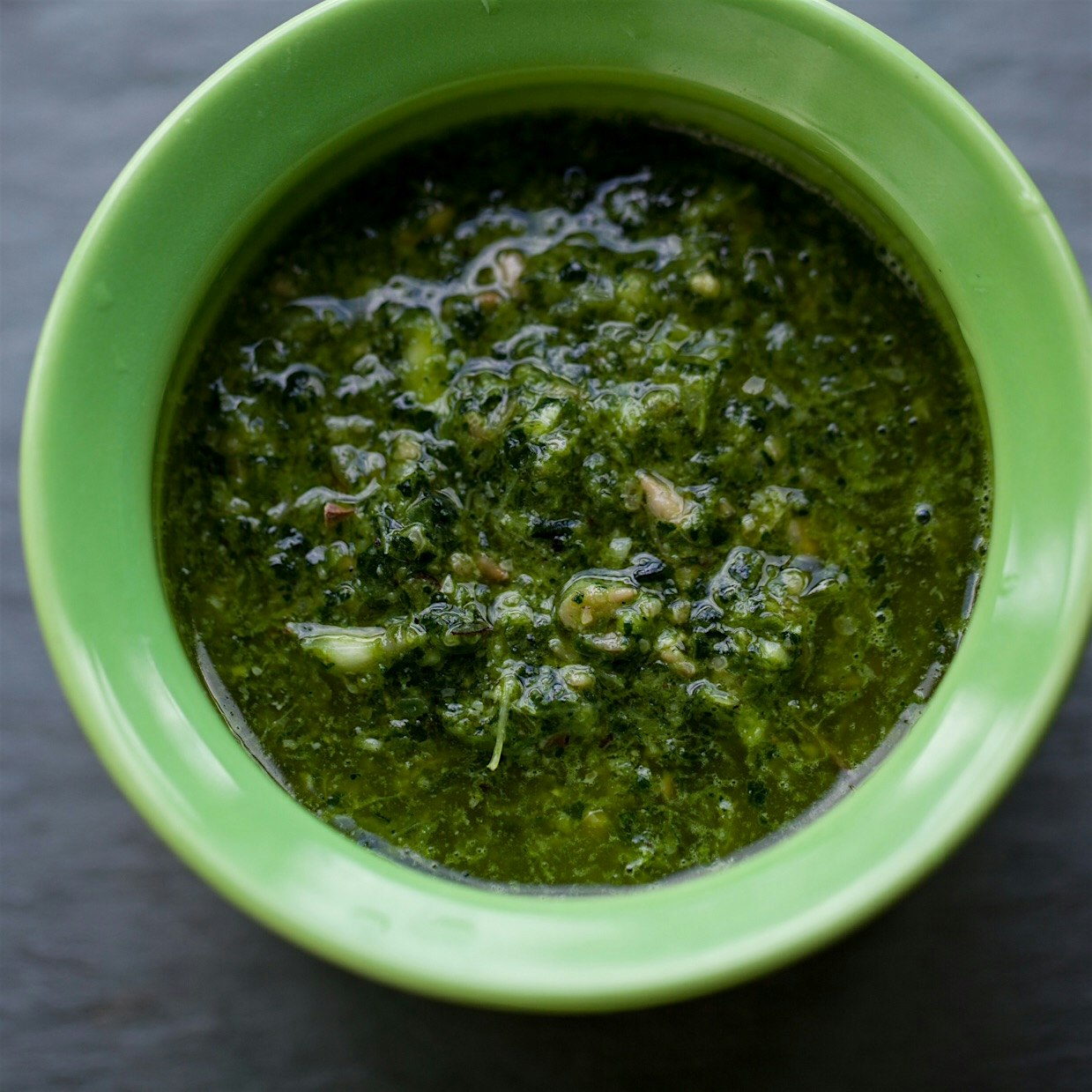 Whipped up some kale pesto and instead of pine nuts, I used some sunflower seeds. POW!!!