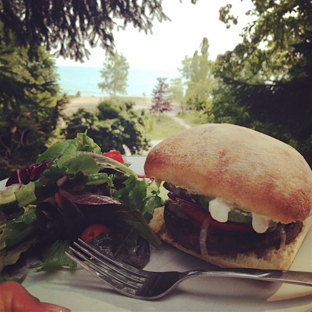 Crunching veggies with a view