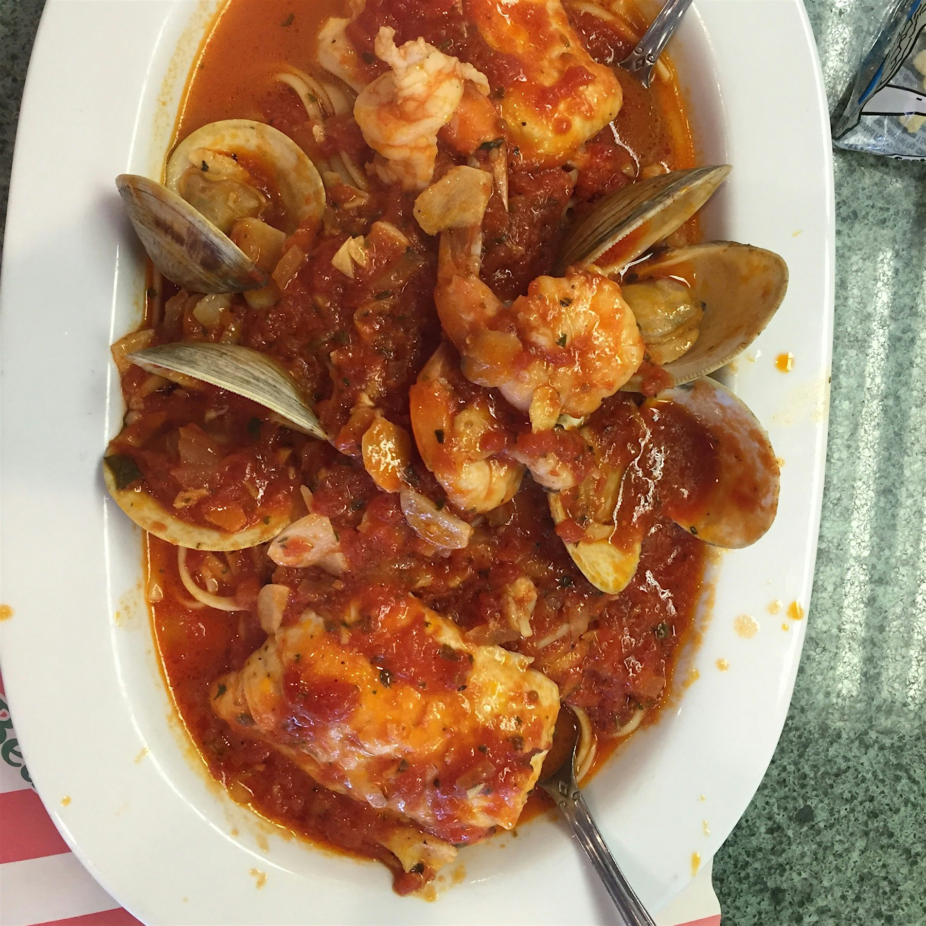 Bike ride to Brighton Beach and Randazzo's. This is the Zuppa De Pesce. The clam chowder was also...